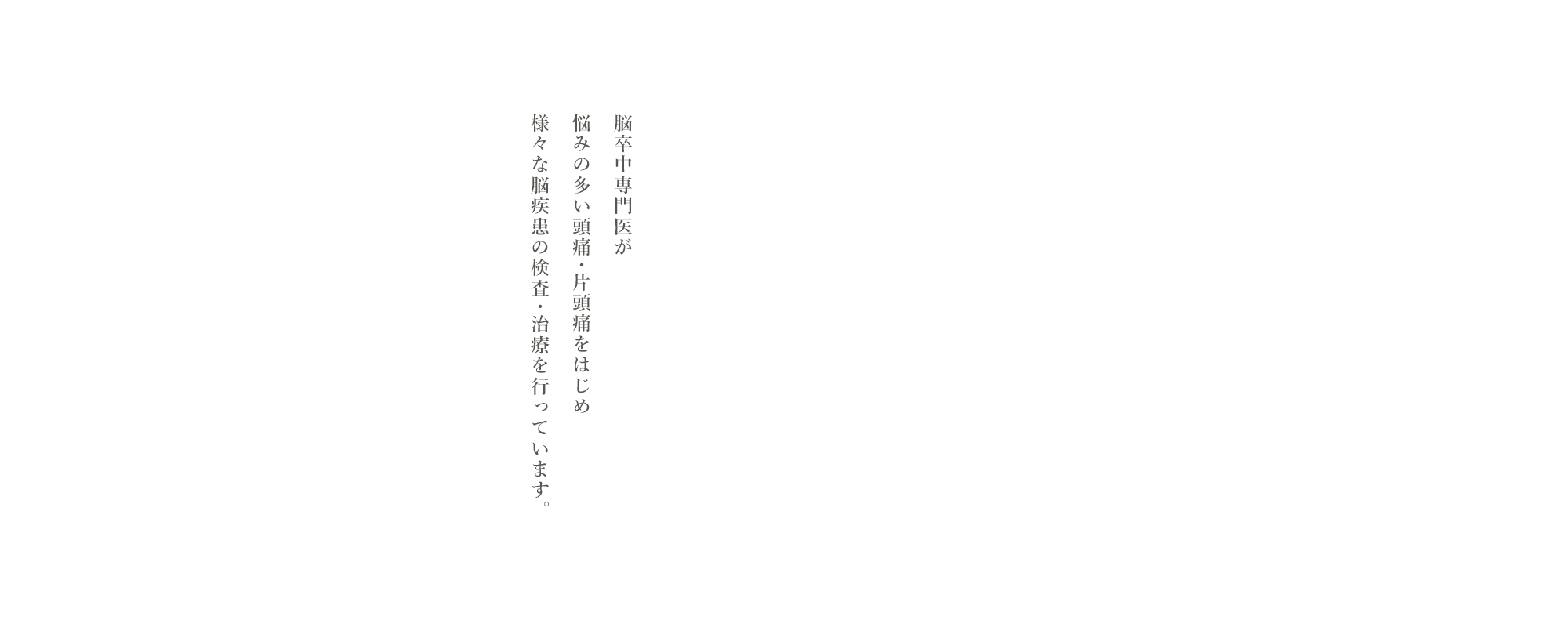 脳卒中専門医が悩みの多い頭痛・片頭痛をはじめ様々な脳疾患の検査・治療を行っています。